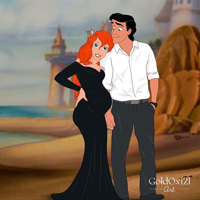 Pregnant Ariel and Prince Eric