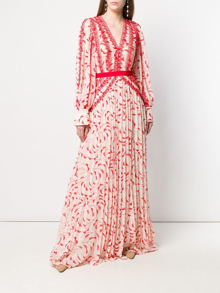 Self-Portrait Crescent Print Maxi Dress