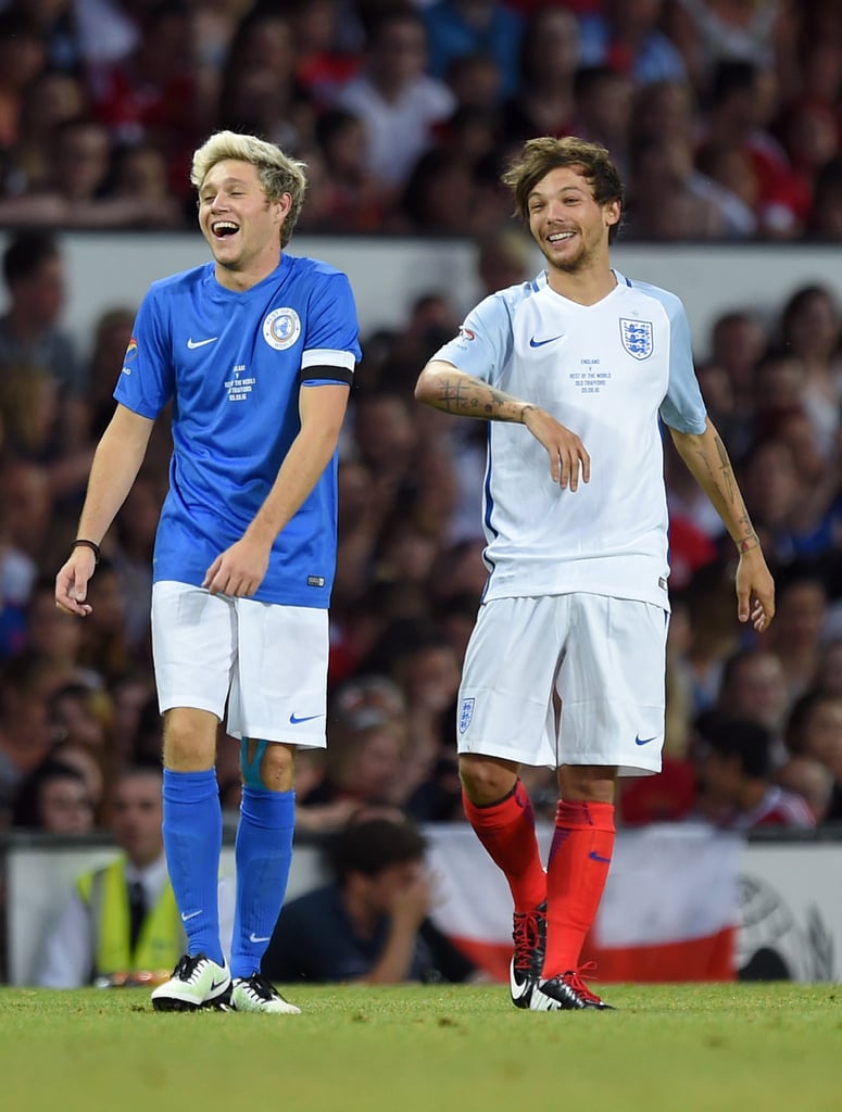 Niall Horan and Louis Tomlinson at Soccer Aid Game June ...