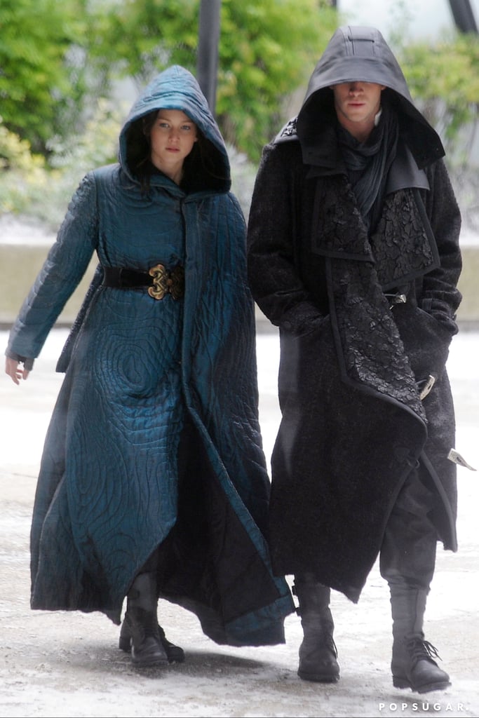 Jennifer and Liam were clad in dramatic outfits.