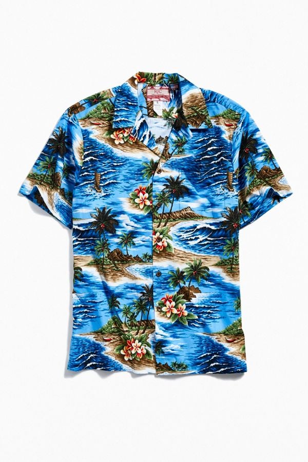 RJC Hawaii Cotton Broadcloth Short Sleeve Button-Down Shirt