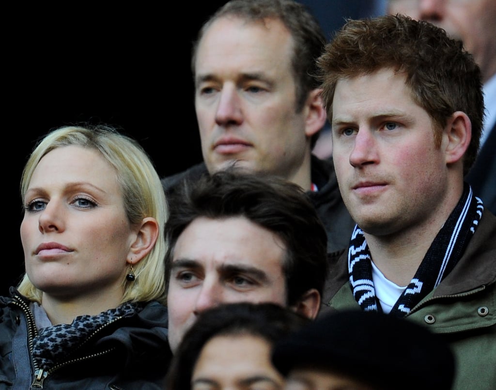 Zara and Prince Harry watched the rugby championship between England and France in February of 2012.