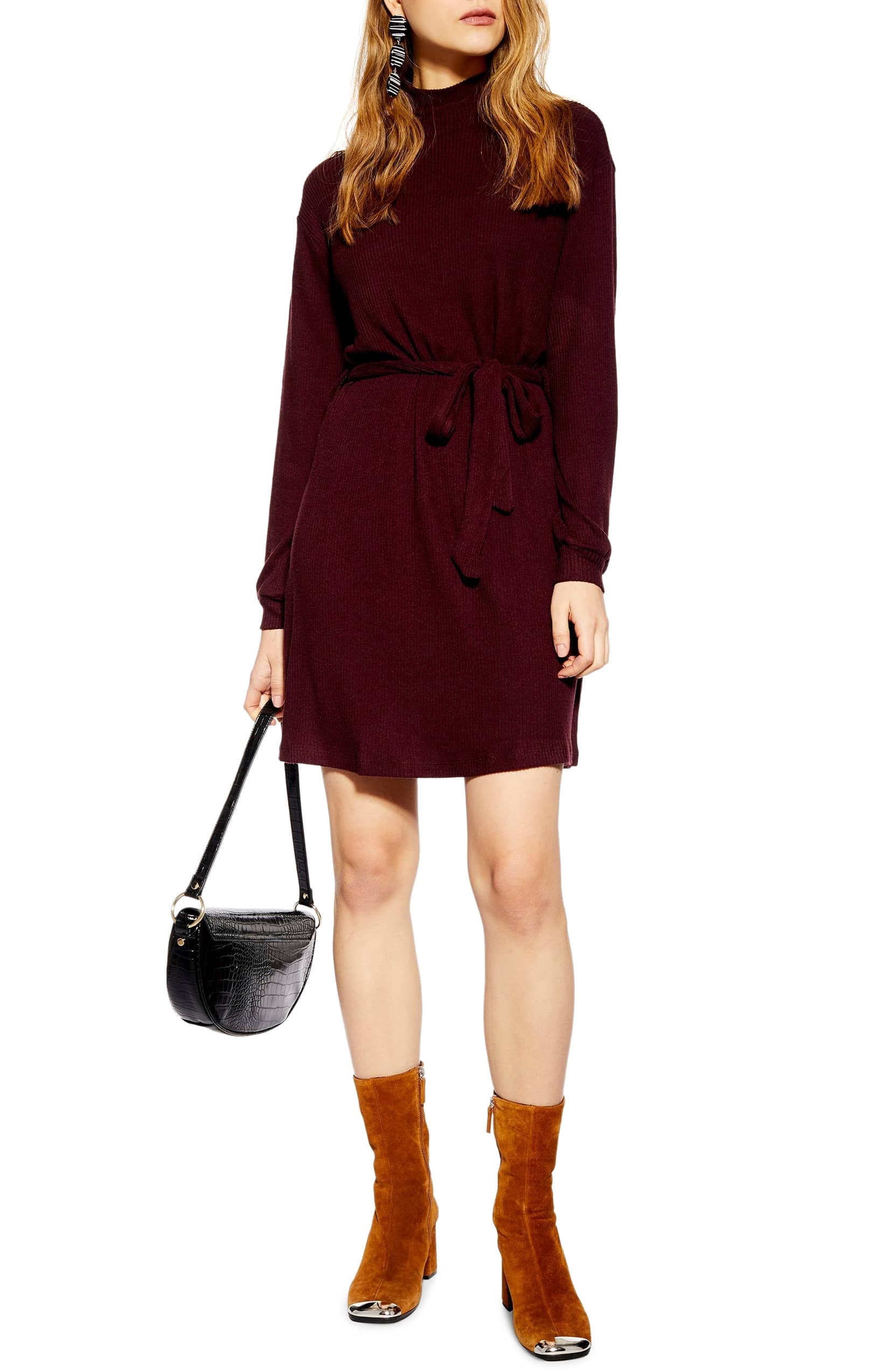 topshop belted mini dress