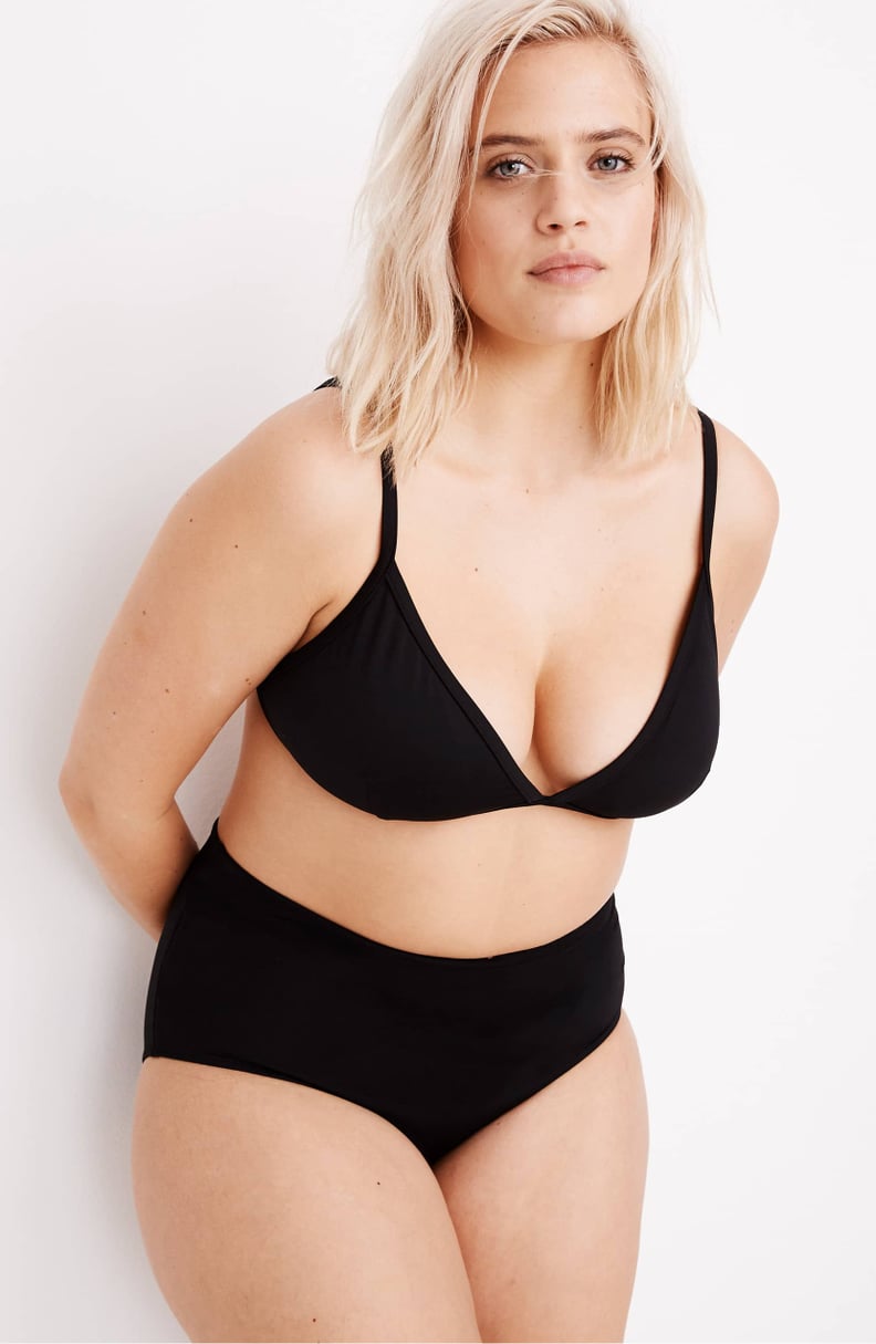 Madewell Second Wave Cutout Bralette Bikini Top and Retro High Waist Bikini Bottom