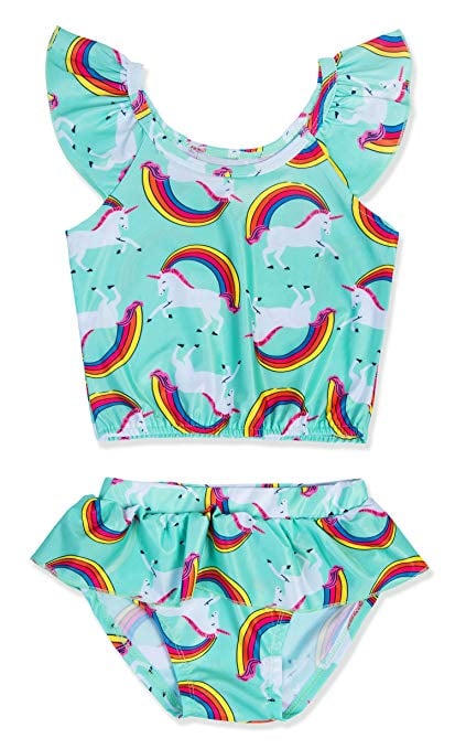 KABETY Girls Rainbow Unicorn Swimsuit