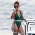 Jennifer Lopez Stuns in a Sexy 1-Piece While Filming Alex Rodriguez Jumping From Yacht