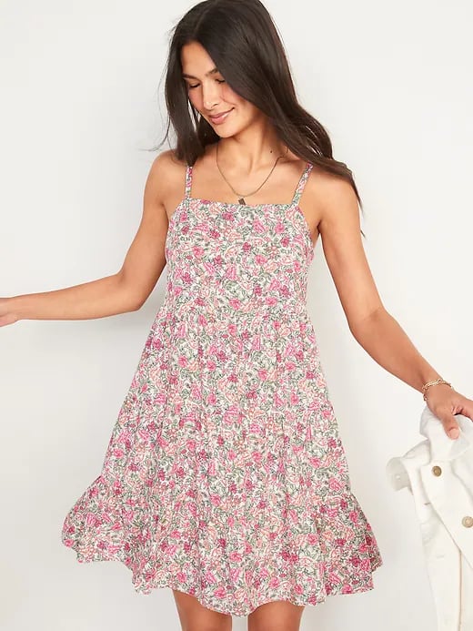 Old Navy Sleeveless Tiered Floral-Print Swing Dress