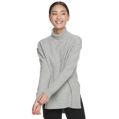 POPSUGAR Turtleneck Side Slit Tunic