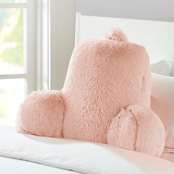Mainstays Long Hair Faux Fur Backrest Pillow Dorm Room Essentials at Walmart POPSUGAR Home