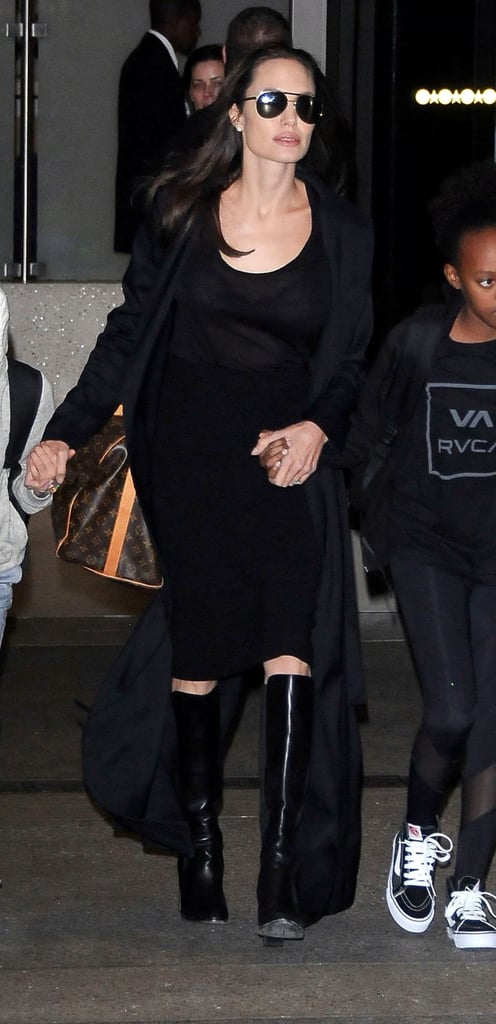 Angelina Jolie Wearing Louis Vuitton Bag at LAX