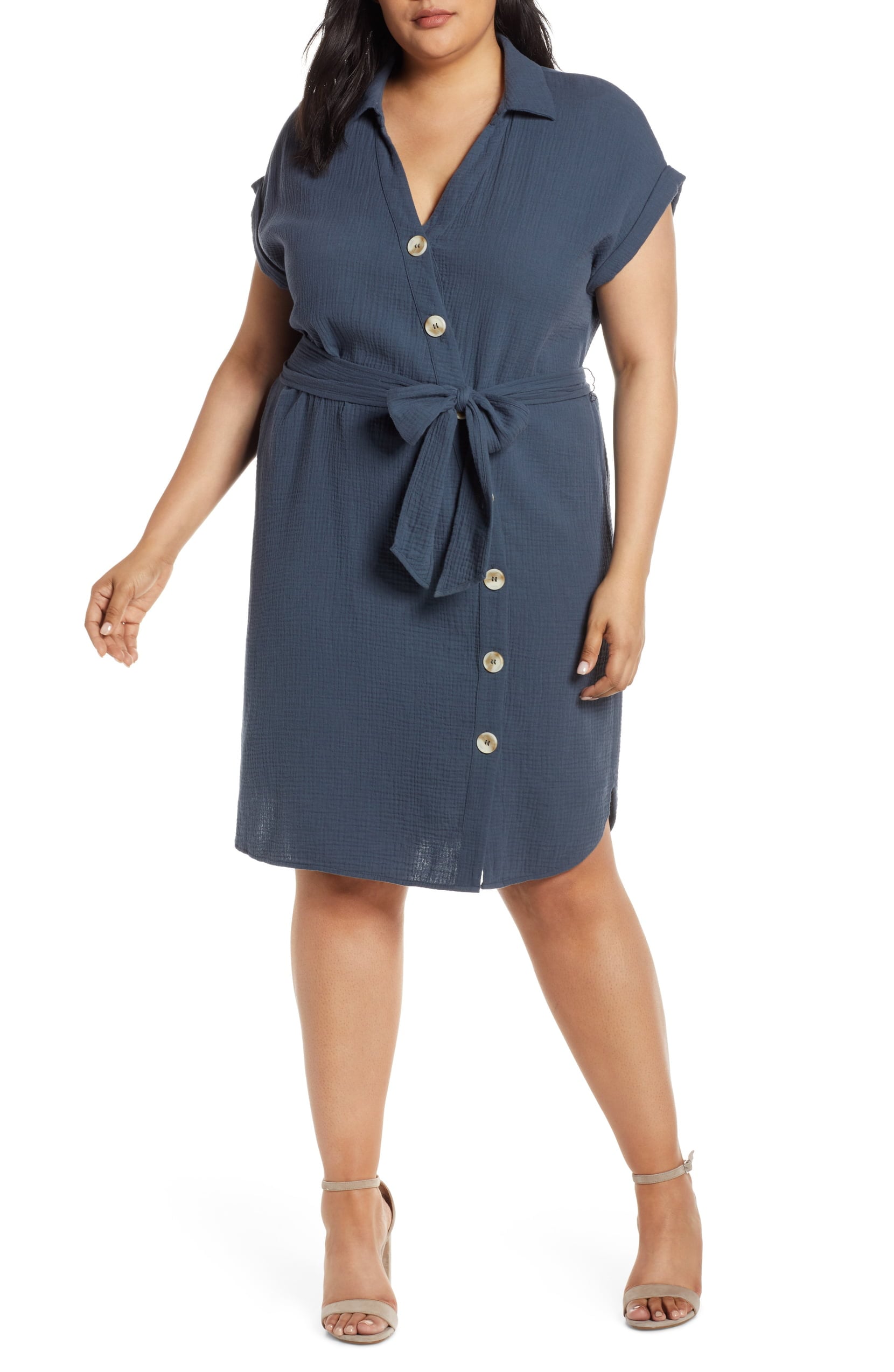 Asymmetrical button down dress hot sale
