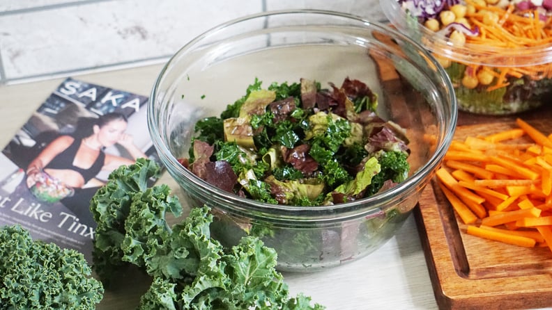 homemade Tinx Sakara Tabasco salad: dressed kale