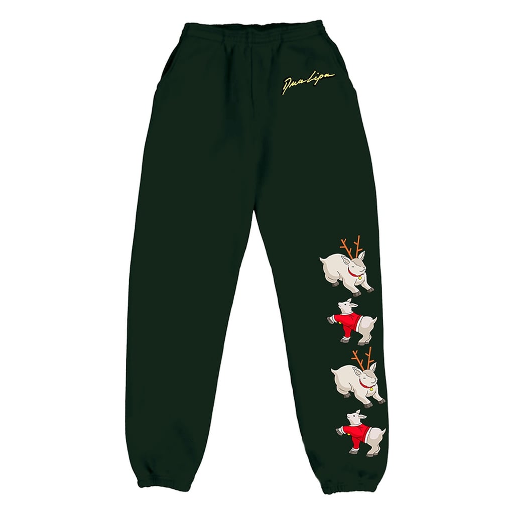 Dua Lipa Reindeer Sweatpants in Forest Green