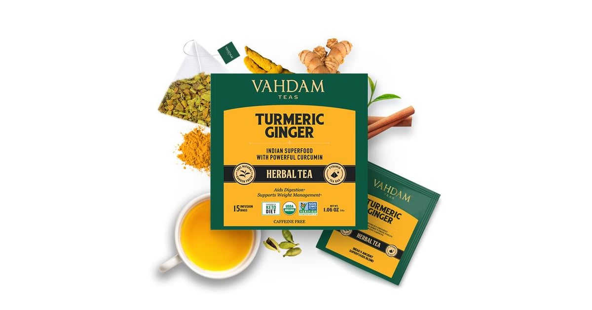 Turmeric Ginger Herbal Tea Vahdam Teas Turmeric Tea Review POPSUGAR Food Photo 6