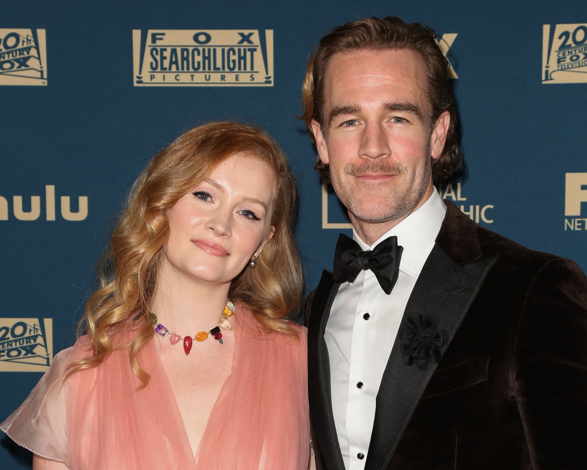BEVERLY HILLS, CALIFORNIA - JANUARY 06: Producer Kimberly Brook (L) and Actor James Van Der Beek (R) attend the FOX, FX and Hulu 2019 Golden Globe Awards after party at The Beverly Hilton Hotel on January 06, 2019 in Beverly Hills, California. (Photo by Paul Archuleta/FilmMagic)
