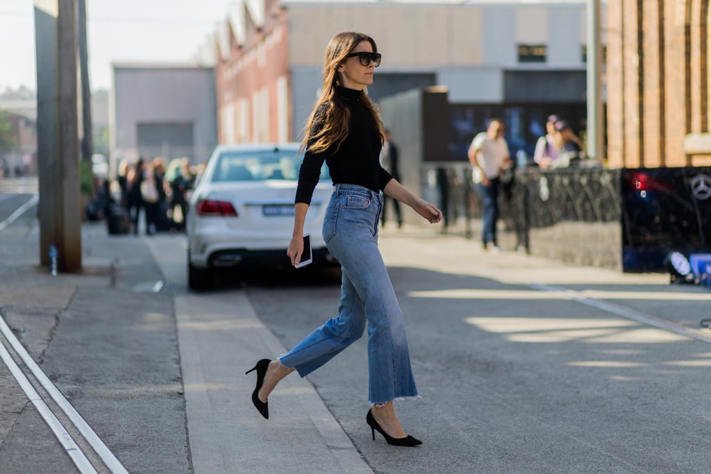 Distressed Denim Looks Sleek With a Tucked-In Turtleneck