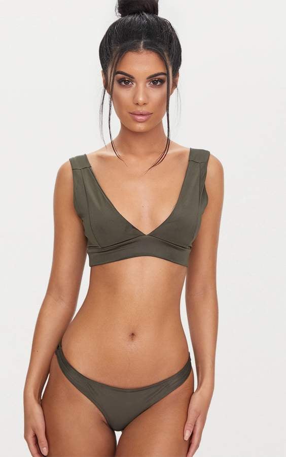 PrettyLittleThing Khaki Mix & Match Thong Bikini Bottom