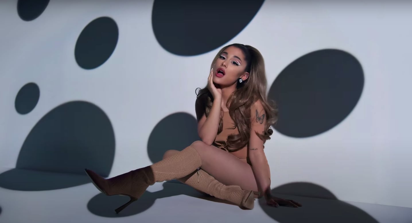 Ariana Stayed With The 60s Theme Wearing This Cutout Bodysuit And We Ve Crunched The Numbers And Ariana Grande S 34 35 Outfits Are Some Of Her Best Popsugar Fashion Photo 5