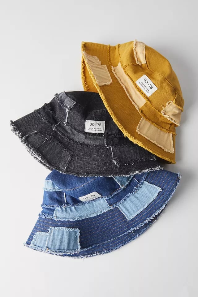 UO Frayed Patchwork Bucket Hat