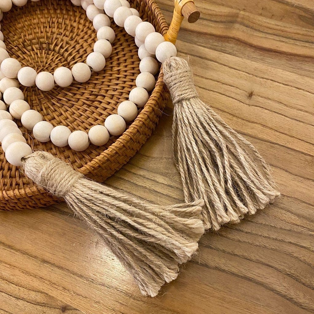 Coffee-Table Beads: Wood Bead Garland With Tassels