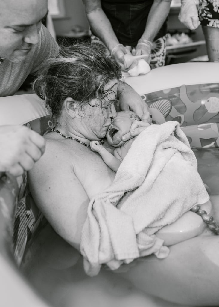 Mom Breastfeeding During Childbirth