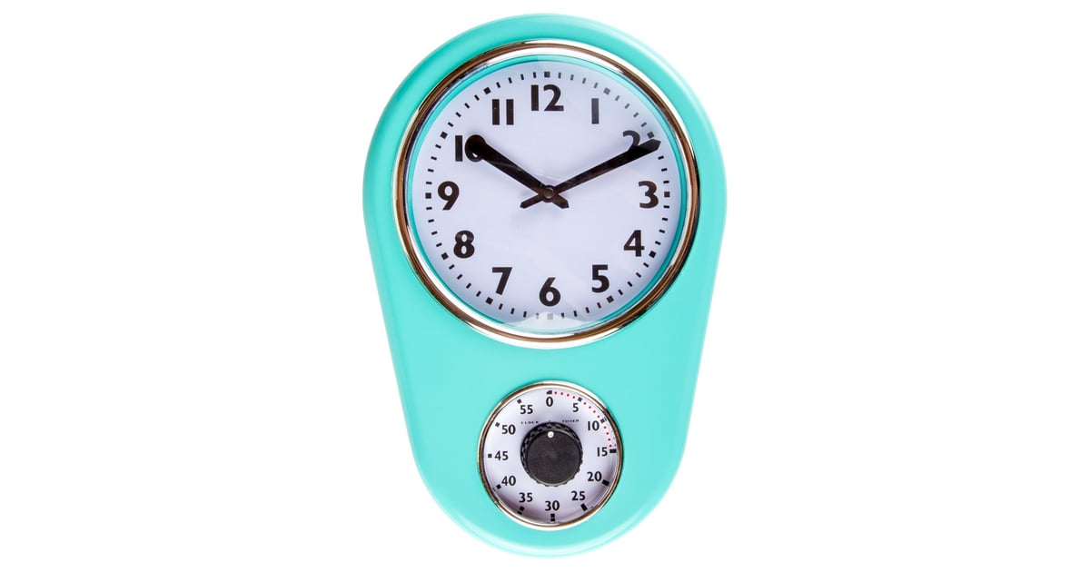 bai retro kitchen timer wall clock turquoise