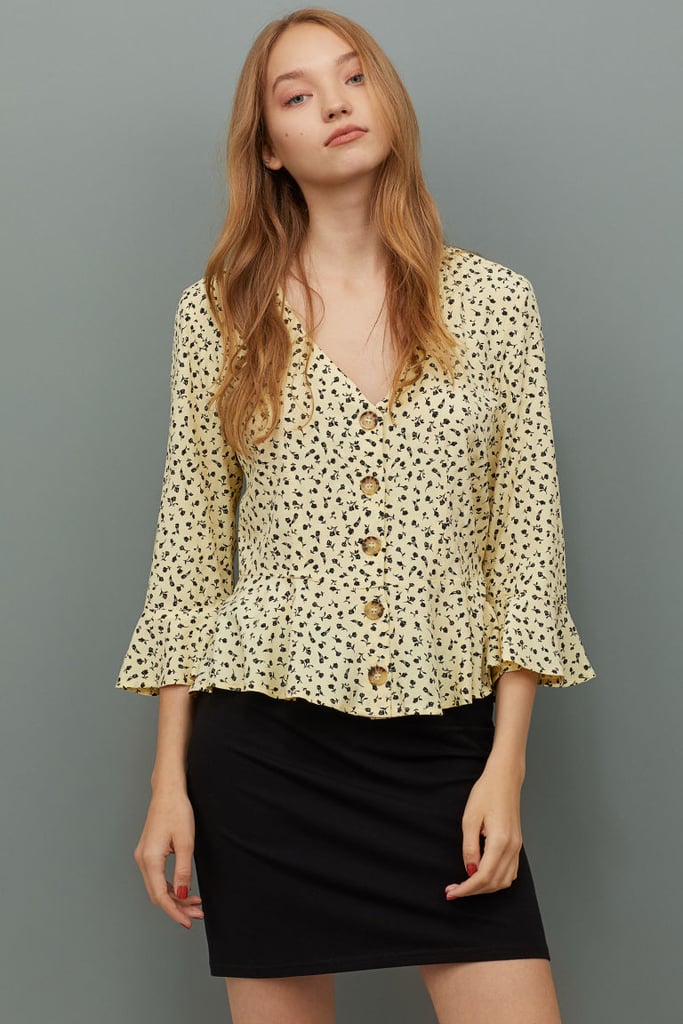 H&M V-Neck Blouse With Buttons