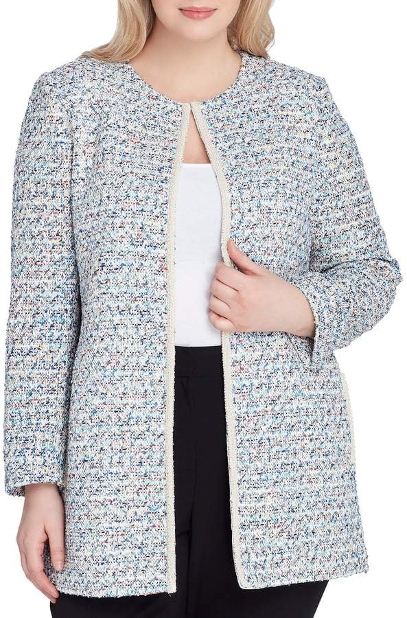 Tahari ASL Boucle Tweed Topper Jacket