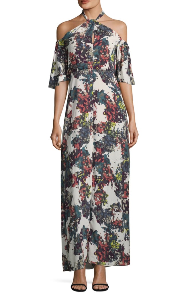 BCBGMAXAZRIA Floral Halter Gown