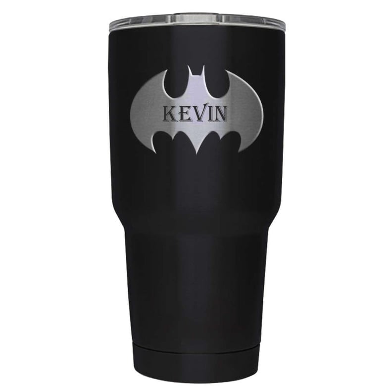 A Batman-Inspired Etsy Gift For Him: Batman Themed Personalized Stainless Steel Tumbler