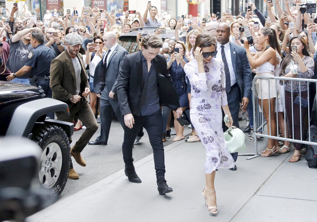 David and Brooklyn Beckham at Victoria's Fashion Show 2016
