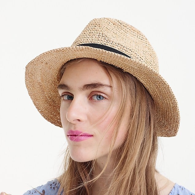 J.Crew Packable Straw Hat Jennifer Aniston Casual Outfits POPSUGAR