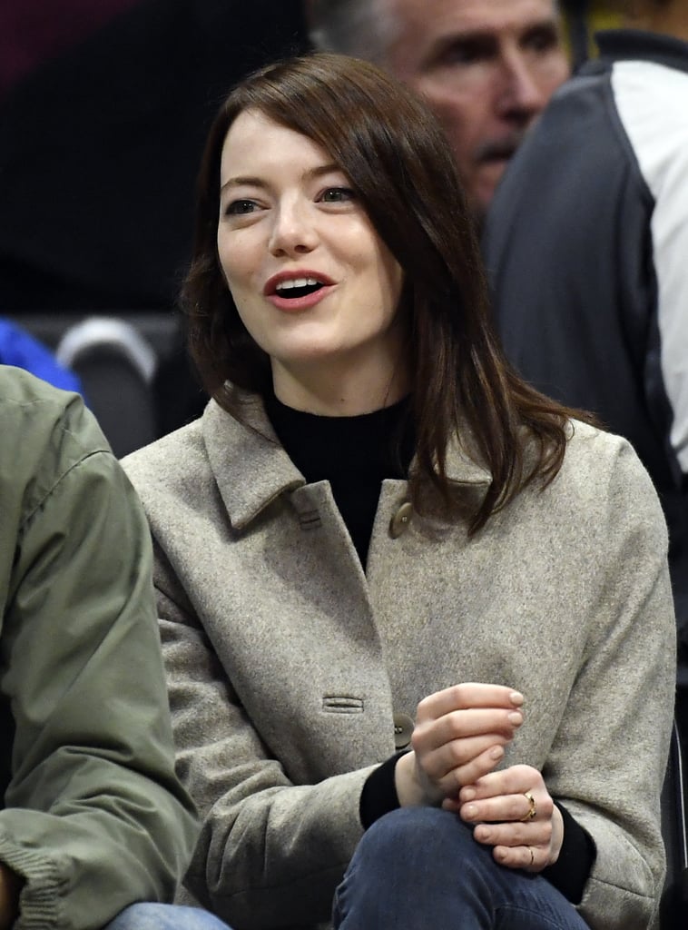 Emma Stone and Dave McCary at Clippers Game January 2019