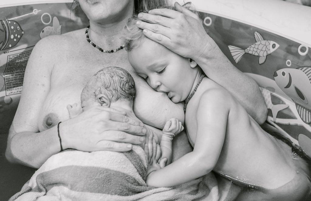 Mom Breastfeeding During Childbirth