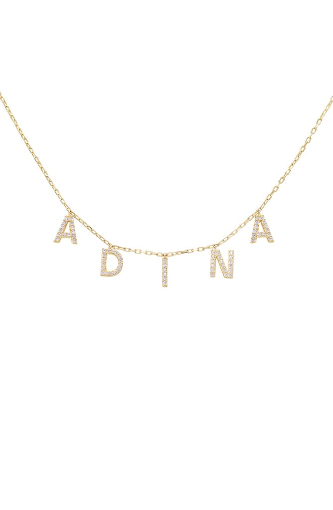 Adina's Jewels Personalized Pavé Block Name Shaker Necklace