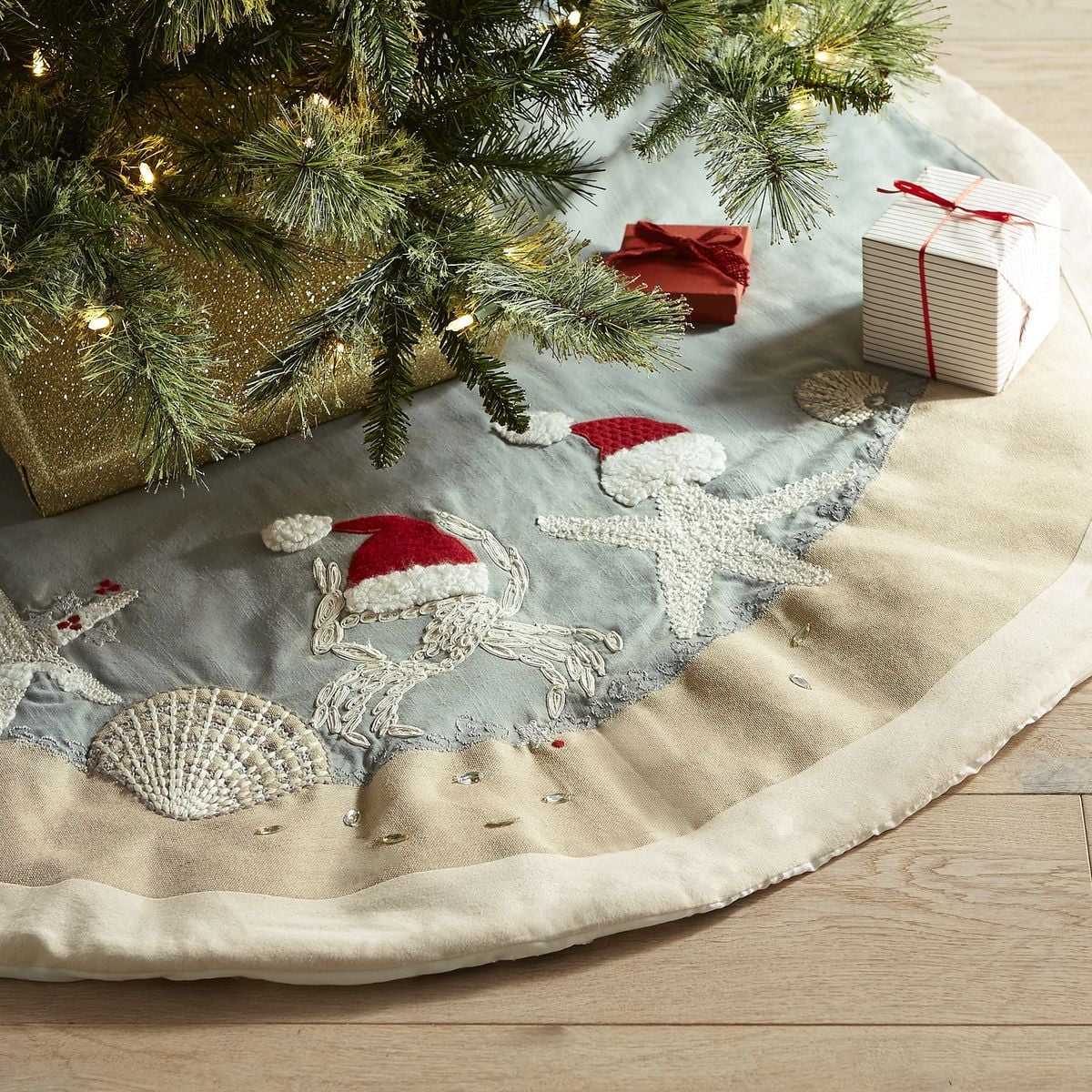 Starfish Seashell Conch Christmas Tree Skirt Beach India  Ubuy
