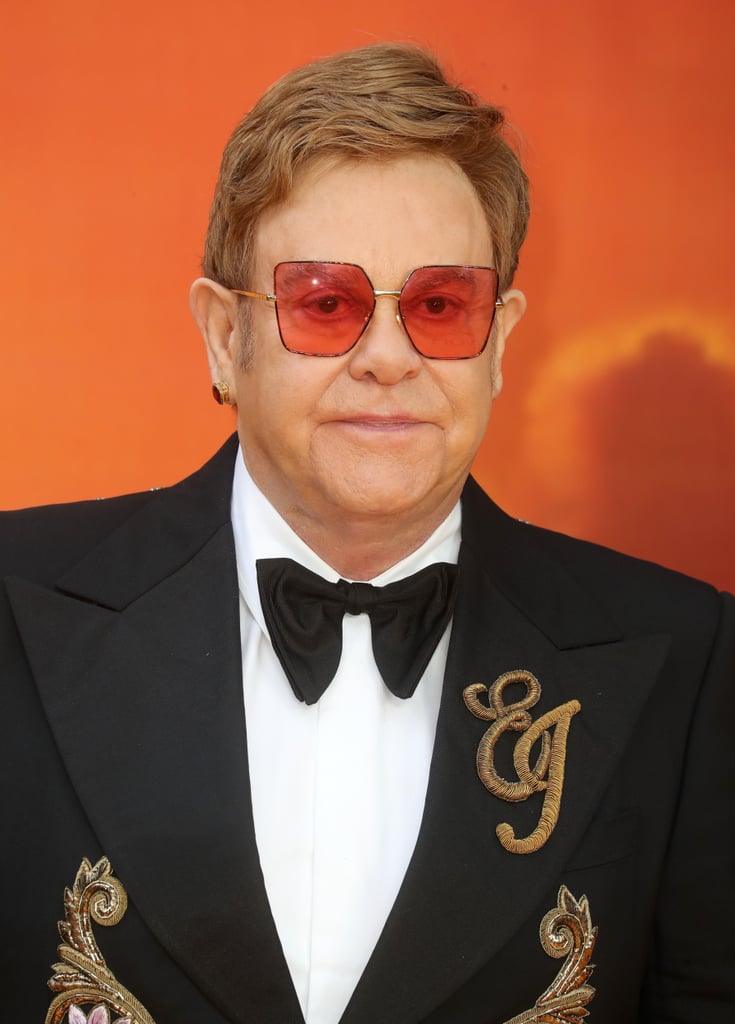 Pictured: Elton John at The Lion King premiere in London.