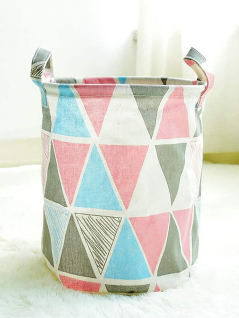 Geometric Print Round Storage Basket