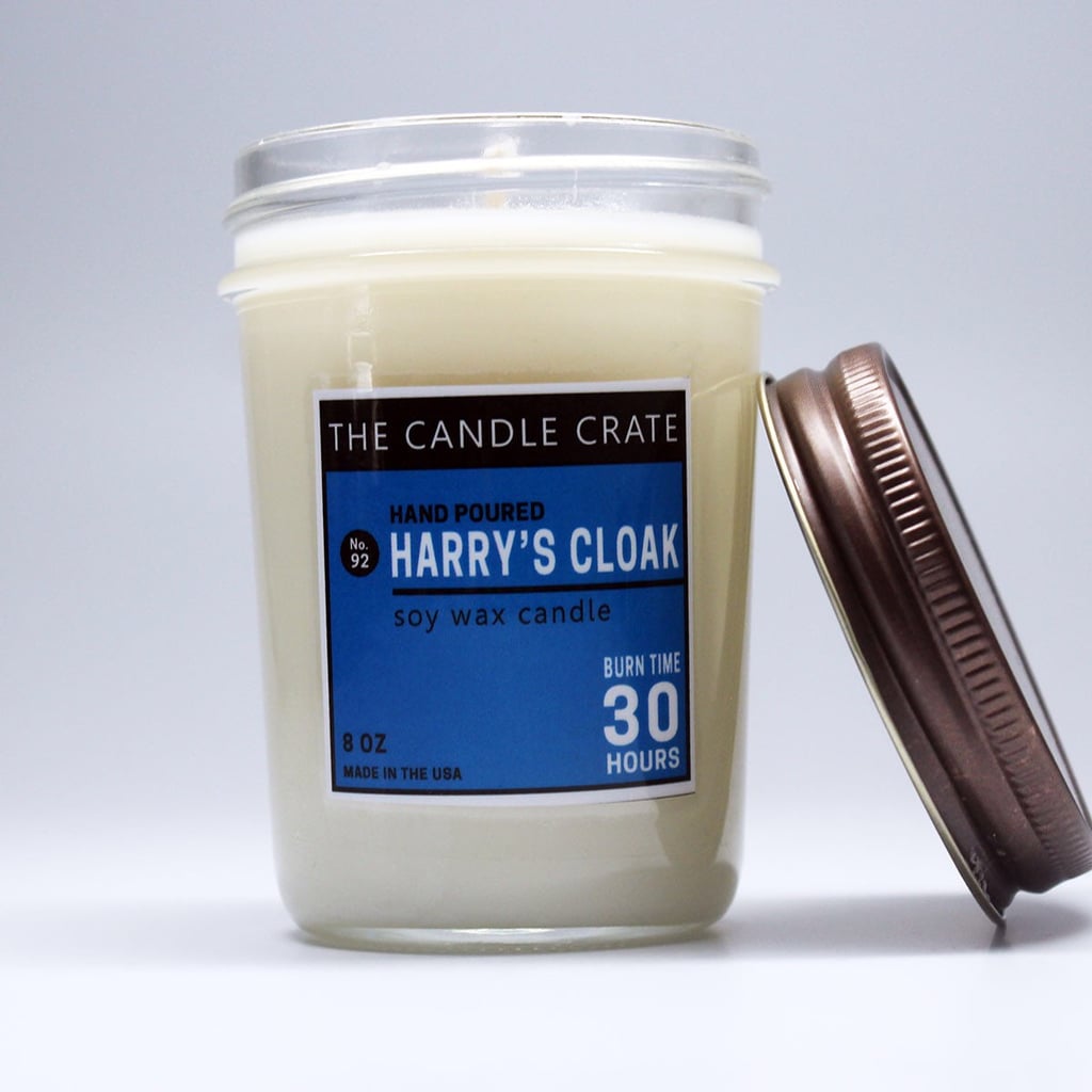 Harry's Cloak candle ($10) with bergamot, lemon, silver fir, geranium, woods, leather, and musk notes