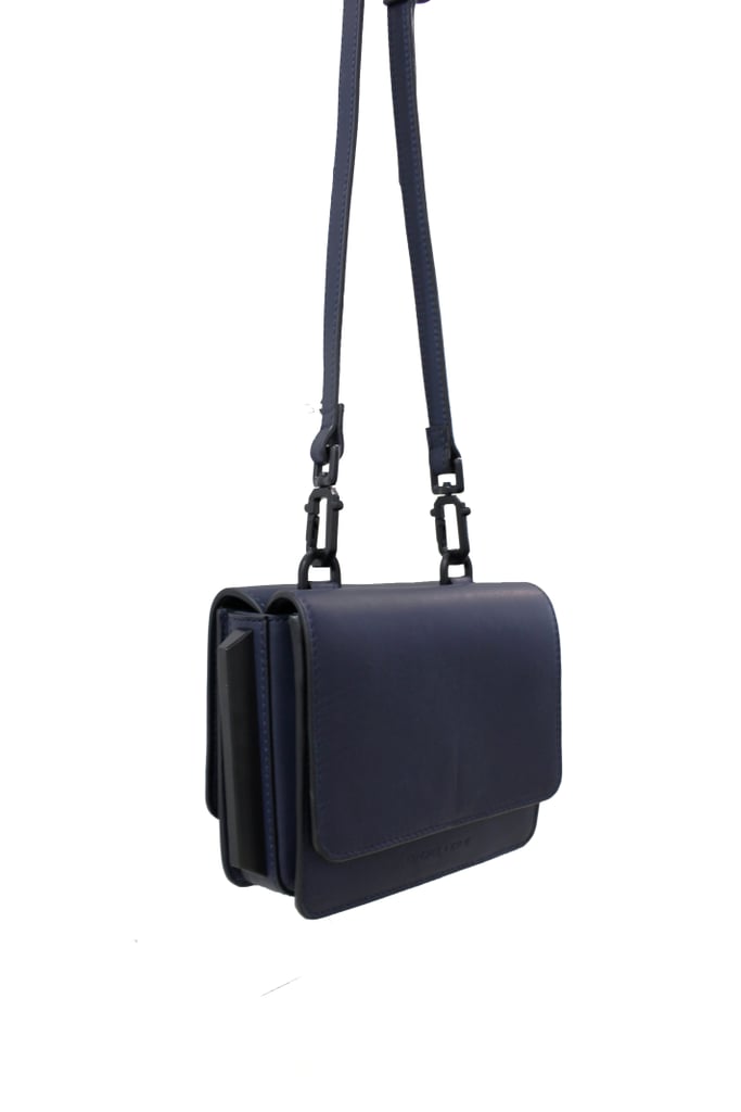 Baxter Leather Crossbody Bag in Navy ($195)