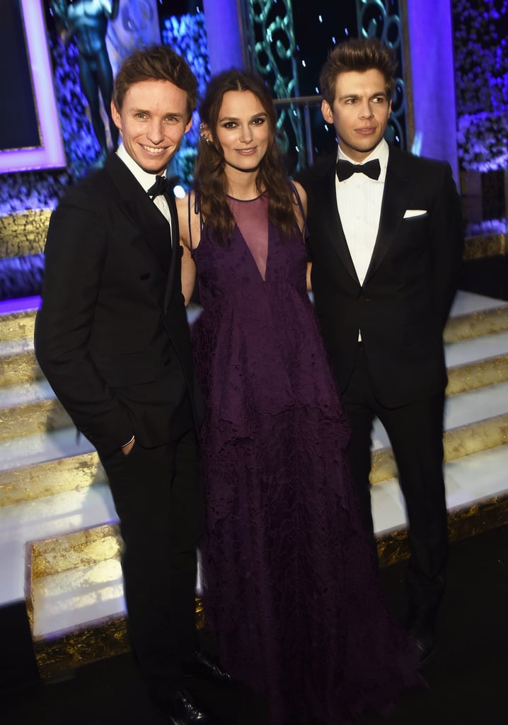 Eddie Redmayne, Keira Knightley, and James Righton, 2015