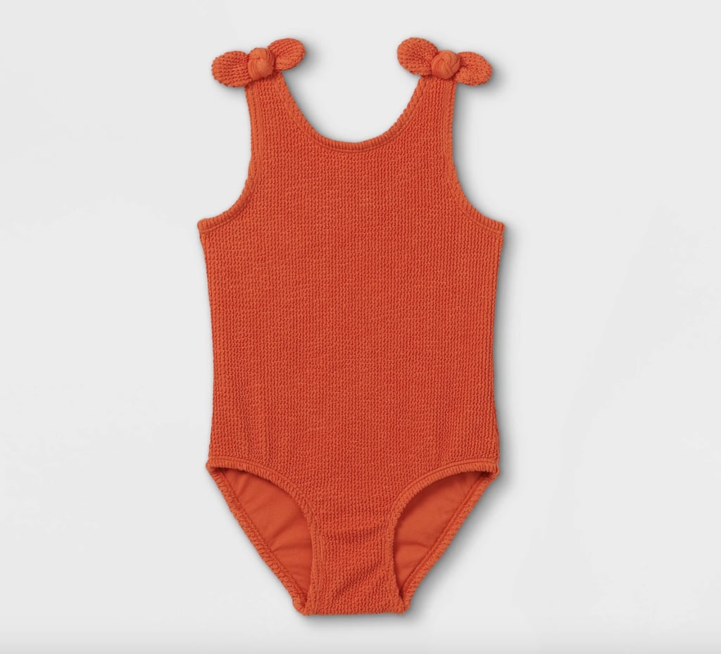 Cat & Jack Toddler Bow-Shoulder One-Piece Swimsuit