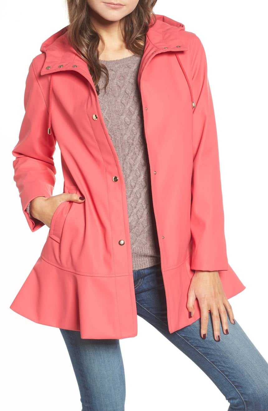 Kate Spade Hooded Peplum Raincoat | Sick of Getting Wet? We Found 11 Cute  Raincoats That Will Keep You Warm and Dry | POPSUGAR Fashion Photo 8