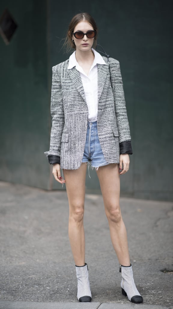 Dress Up Your Denim Shorts With a Blazer