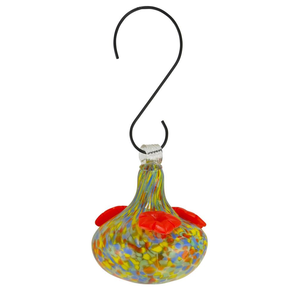 Red Carpet Studios Glass Multi-Colour Pear Hummingbird Feeder
