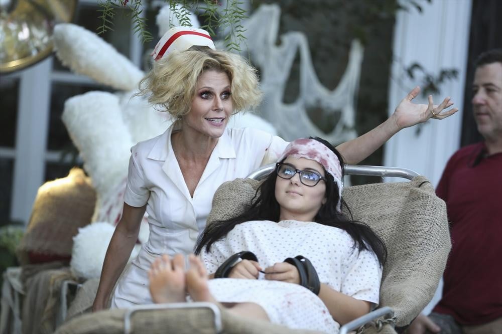Claire (Julie Bowen) isn't excited to give up the family's traditionally spooky theme in favor of AwesomeLand.