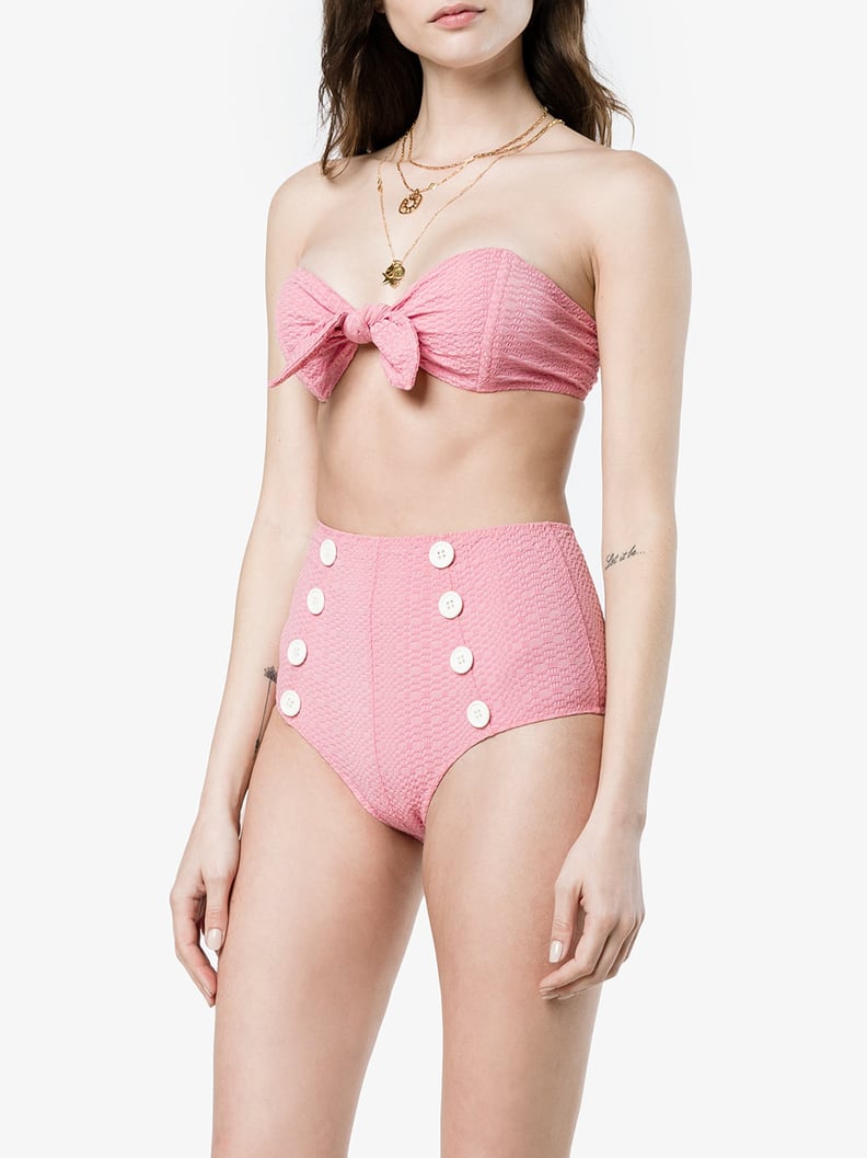 Lisa Marie Fernandez Poppy High-Waisted Seersucker Bikini