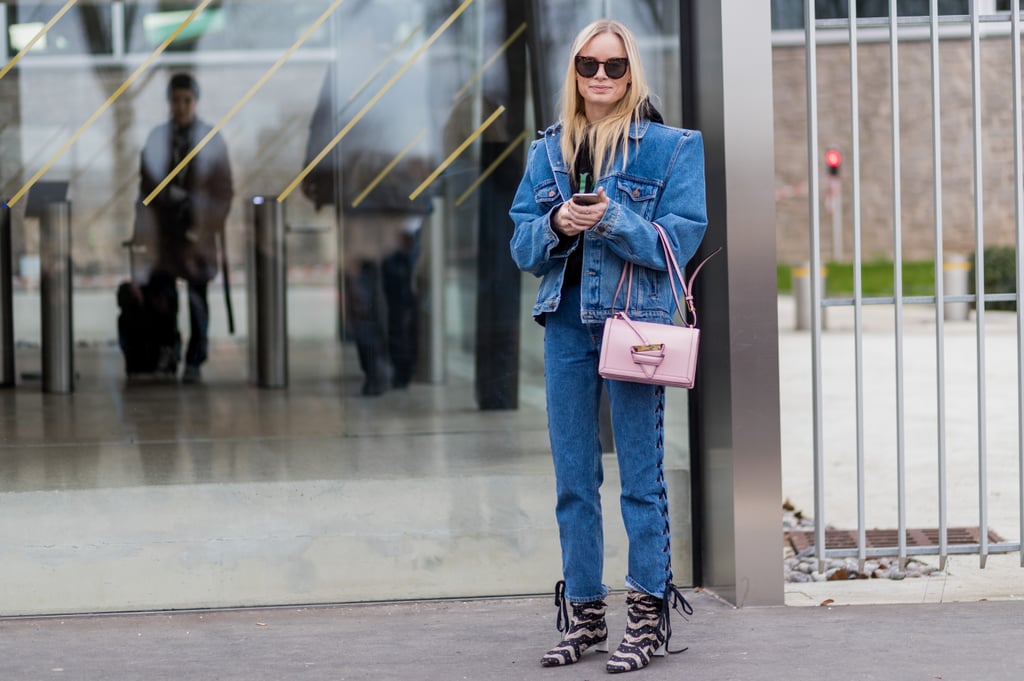 A Boxy Denim Jacket and Jeans With Lace Details