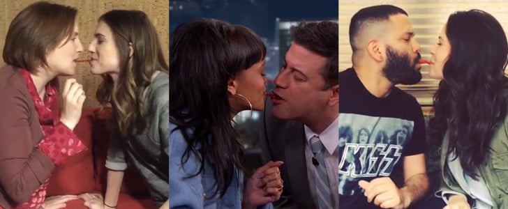 Celebrities Doing the Twizzler Challenge | Videos