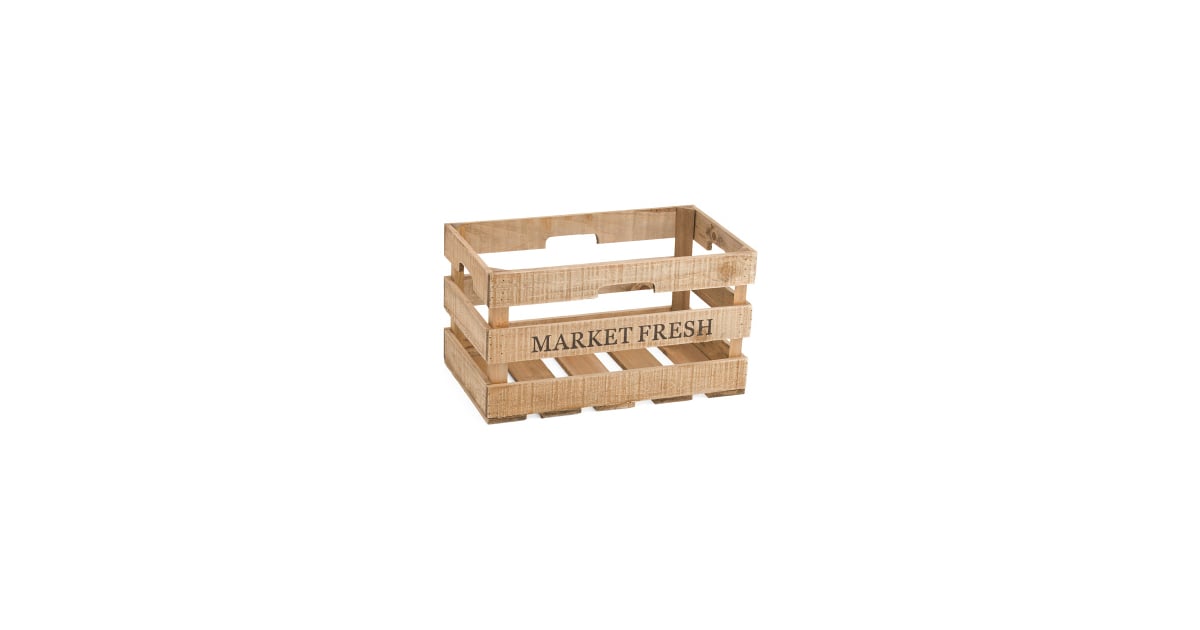 Medium Market Fresh Wood Storage Crate (13) Farmhouse Storage From T.J.Maxx POPSUGAR Home